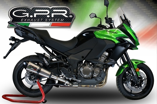 Exhaust compatible with Kawasaki Versys 1000 2017-2018, GP Evo4 Titanium, Slip-on exhaust including removable db killer and link pipe 