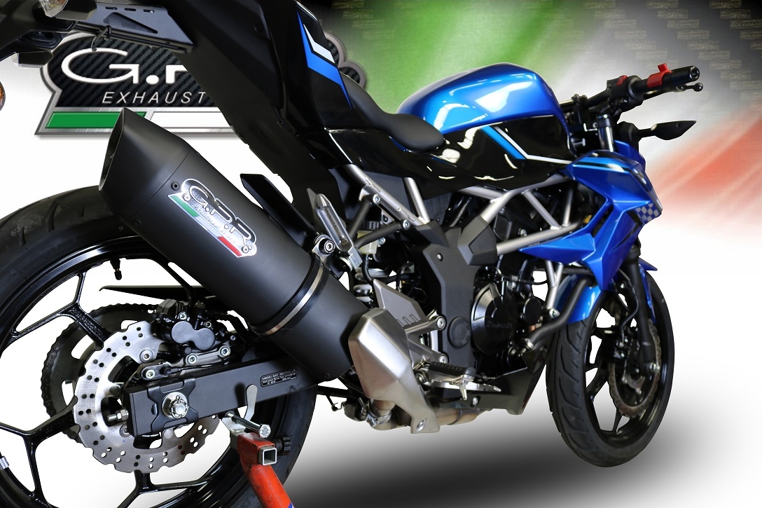Exhaust compatible with Kawasaki Z-125 2021-2024, Furore Evo4 Nero, Slip-on exhaust including removable db killer and link pipe, EPA-compliant 