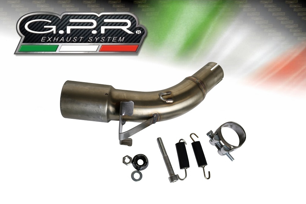 Exhaust compatible with Kawasaki Z-125 2021-2024, GP Evo4 Titanium, Slip-on exhaust including removable db killer and link pipe 