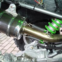 Exhaust compatible with Kawasaki KFX700 2004-2011, Deeptone Atv, Full system exhaust including dual silencers and removable db killers 
