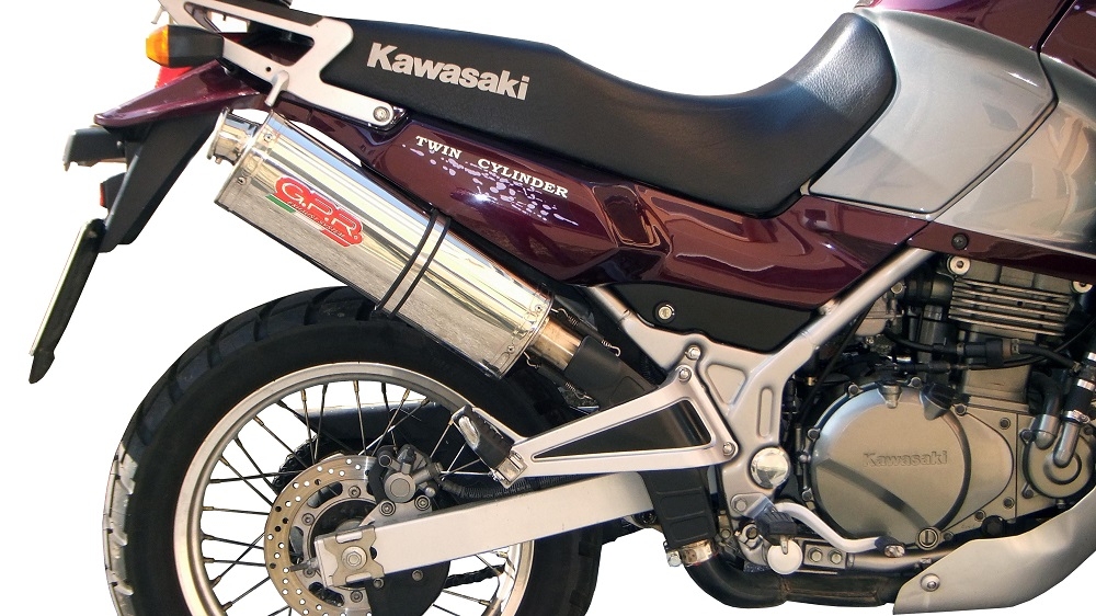 Exhaust compatible with Kawasaki Kle 500 1991-2007, Trioval, Slip-on exhaust including removable db killer and link pipe 