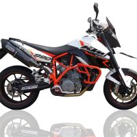 Exhaust compatible with Ktm SMT 990 2008-2014, Furore Nero, Dual bolt-on silencers including removable db killer, not EPA-compliant 