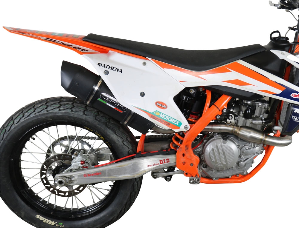 Exhaust compatible with Ktm 450 SXF 2016-2018, Furore Nero, Full system exhaust, including removable db killer/spark arrestor 