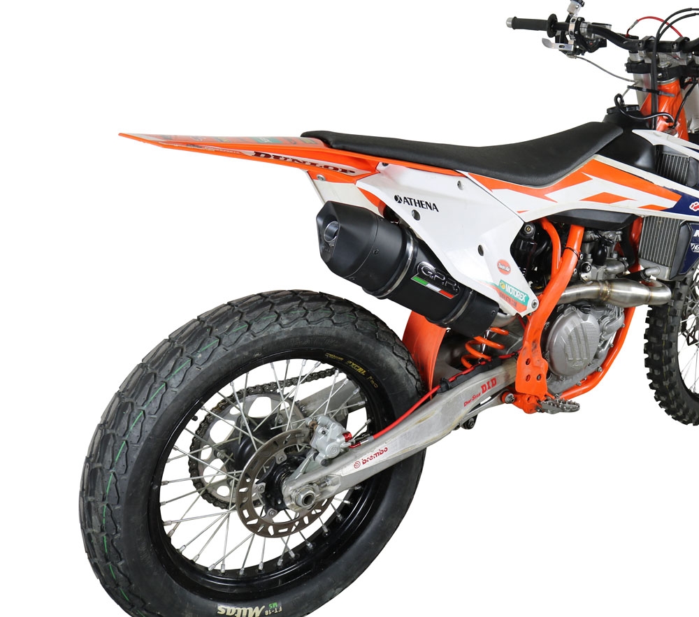 Exhaust compatible with Ktm 450 SXF 2016-2018, Furore Nero, Full system exhaust, including removable db killer/spark arrestor 