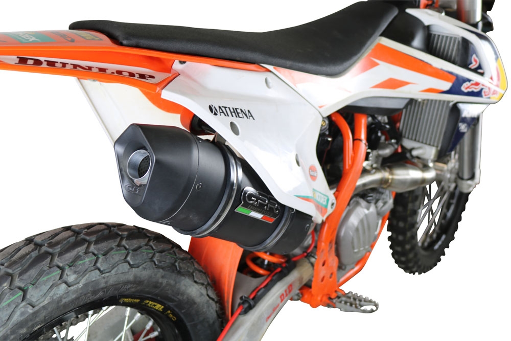 Exhaust compatible with Ktm 450 SXF 2016-2018, Furore Nero, Full system exhaust, including removable db killer/spark arrestor 