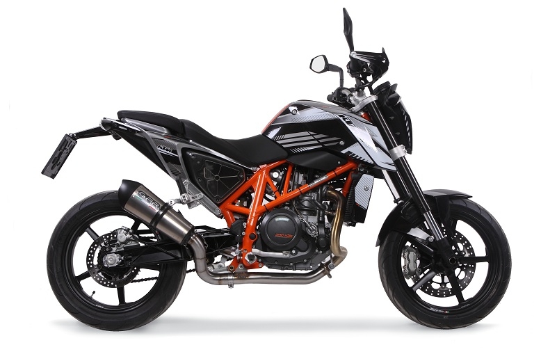 Exhaust compatible with Ktm 690 Duke 2012-2016, GP Evo4 Titanium, Slip-on exhaust including removable db killer and link pipe 