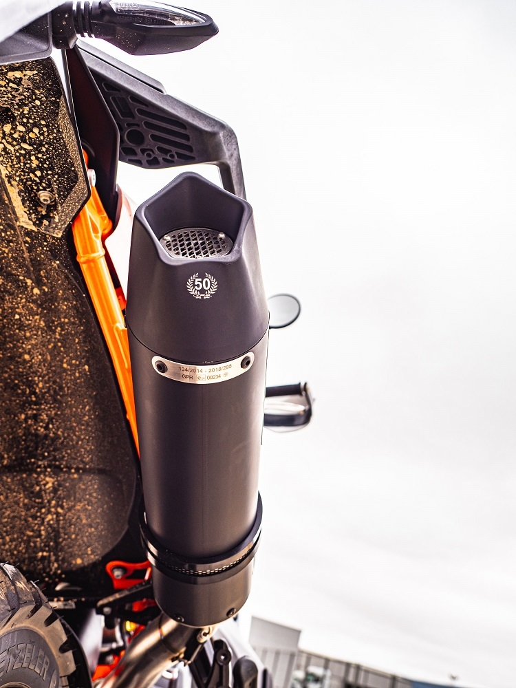 Exhaust compatible with Ktm 890 Adventure R/Rally 2021-2024, GP Evo4 Black Titanium, Slip-on exhaust including removable db killer and link pipe 