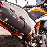 Exhaust compatible with Ktm 890 Adventure R/Rally 2021-2024, GP Evo4 Black Titanium, Slip-on exhaust including removable db killer and link pipe 