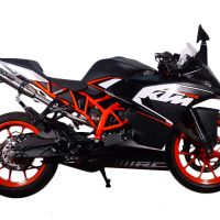 Exhaust compatible with Ktm RC 125 2014-2016, Deeptone Inox, Slip-on exhaust including removable db killer and link pipe 