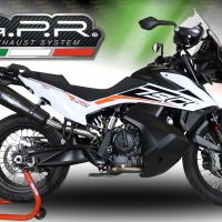 GPR exhaust compatible with  Ktm 790 Adventure 2018-2020, New Grand Prix Evo Black Titanium, Slip-on exhaust including removable db killer and link pipe, EPA-compliant 