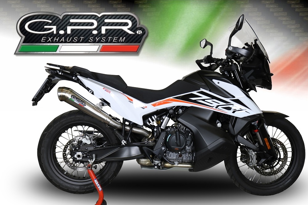 Exhaust compatible with Ktm 790 Adventure 2021-2024, Powercone Evo, Slip-on exhaust including removable db killer and link pipe, EPA-compliant 