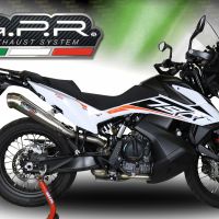Exhaust compatible with Ktm 790 Adventure 2021-2024, Powercone Evo, Slip-on exhaust including removable db killer and link pipe, EPA-compliant 