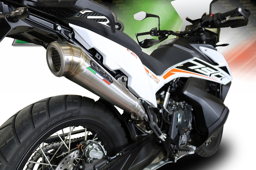 Exhaust compatible with Ktm 790 Adventure 2021-2024, Powercone Evo, Slip-on exhaust including removable db killer and link pipe, EPA-compliant 