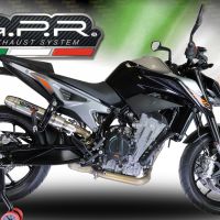 Exhaust compatible with Ktm 790 Duke 2017-2020, Deeptone Inox, Slip-on exhaust including link pipe 
