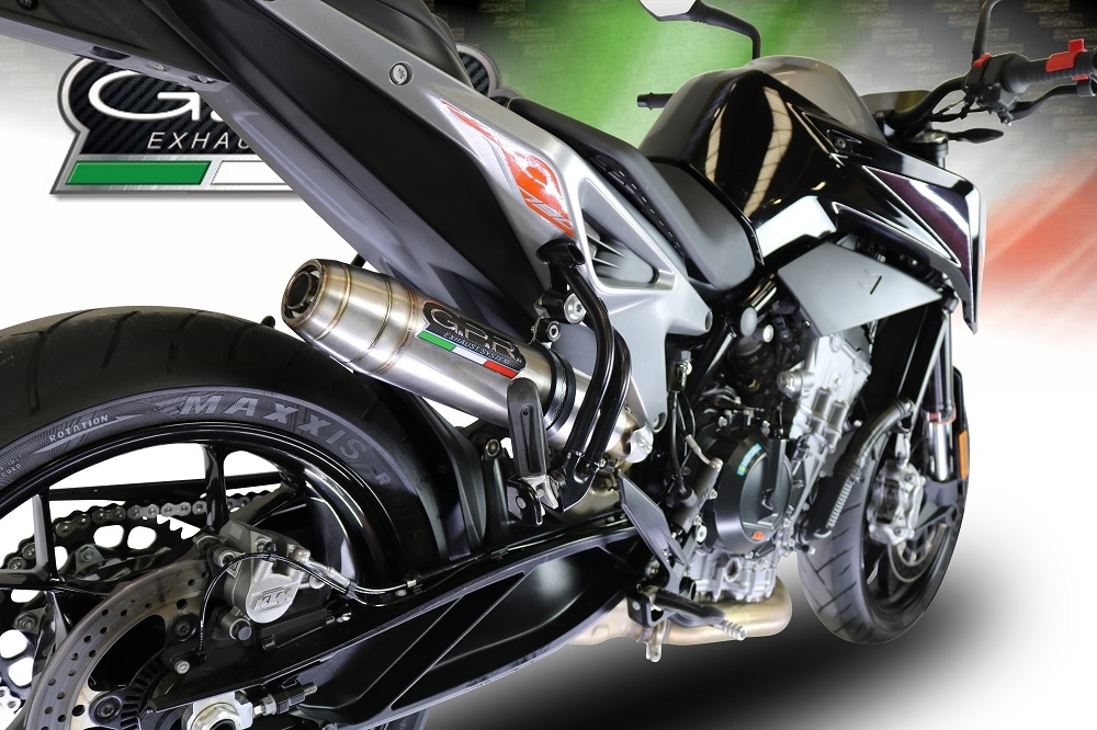 Exhaust compatible with Ktm 790 Duke 2017-2020, Deeptone Inox, Slip-on exhaust including link pipe 