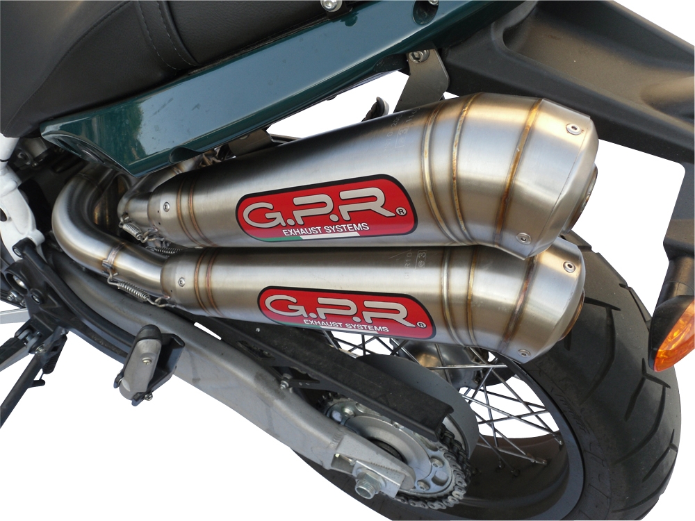 Exhaust compatible with Moto Morini Sport 1200 2008-2010, Powercone Evo, Dual slip-on including removable db killers and link pipes, EPA-compliant 