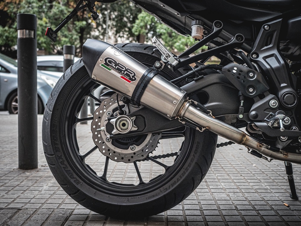 Exhaust compatible with Yamaha XSR700 2017-2020, Gpe Ann. titanium, Full system exhaust, including removable db killer 