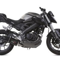 Exhaust compatible with Yamaha Mt 125 2017-2019, Furore Nero, Slip-on exhaust including link pipe and removable db killer 