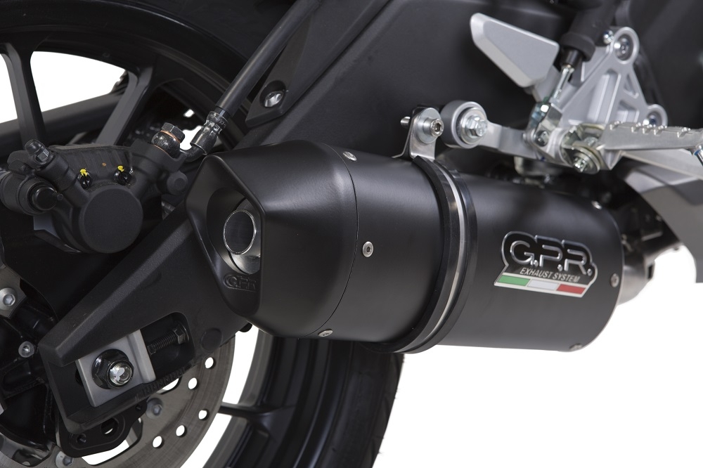 Exhaust compatible with Yamaha Mt 125 2017-2019, Furore Nero, Slip-on exhaust including link pipe and removable db killer 