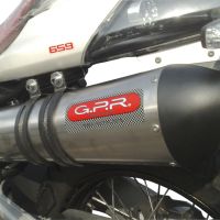 Exhaust compatible with Derbi Mulhacén 659 2005-2011, Gpe Ann. titanium, Slip-on exhaust including removable db killer and link pipe 