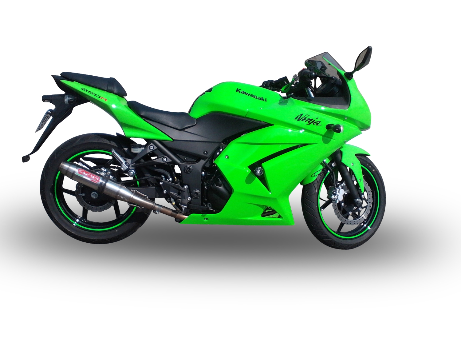 Exhaust compatible with Kawasaki Z250 2013-2016, Deeptone Inox, Slip-on exhaust including removable db killer and link pipe, not EPA-compliant 