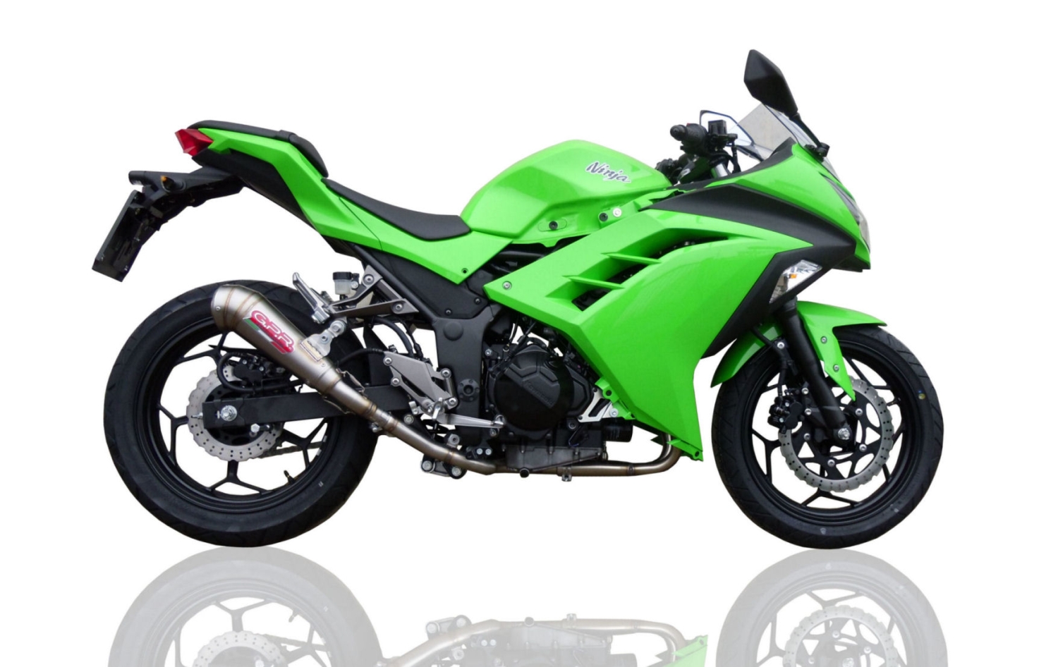 Exhaust compatible with Kawasaki Ninja 300R 2012-2017, Powercone Evo, Slip-on exhaust including removable db killer and link pipe, EPA-compliant 