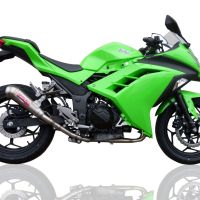 Exhaust compatible with Kawasaki Ninja 300R 2012-2017, Powercone Evo, Slip-on exhaust including removable db killer and link pipe, EPA-compliant 