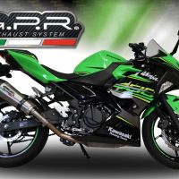 Exhaust compatible with Kawasaki Ninja 500 2023-2025, GP Evo4 Titanium, Slip-on exhaust including removable db killer and link pipe 