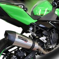 Exhaust compatible with Kawasaki Ninja 500 2023-2025, GP Evo4 Titanium, Slip-on exhaust including removable db killer and link pipe 
