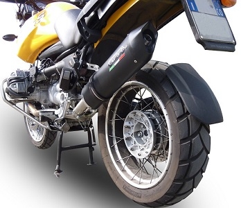 Exhaust compatible with Bmw R850R 2003-2007, Furore Nero, Slip-on exhaust including removable db killer and link pipe, EPA-compliant 