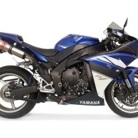 Exhaust compatible with Yamaha YZF 1000 R1 2009-2014, Gpe Ann. titanium, Dual slip-on including removable db killers and link pipes 