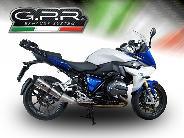 Exhaust compatible with Bmw R1200RS LC 2015-2016, Gpe Ann. titanium, Slip-on exhaust including removable db killer and link pipe 