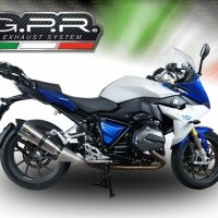 Exhaust compatible with Bmw R1200RS LC 2015-2016, Gpe Ann. titanium, Slip-on exhaust including removable db killer and link pipe 