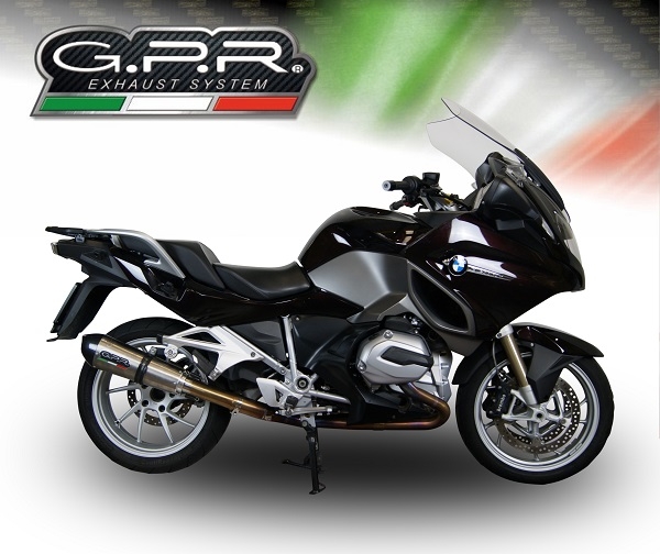 Exhaust compatible with Bmw R1200RT LC 2014-2016, Gpe Ann. titanium, Slip-on exhaust including removable db killer and link pipe 