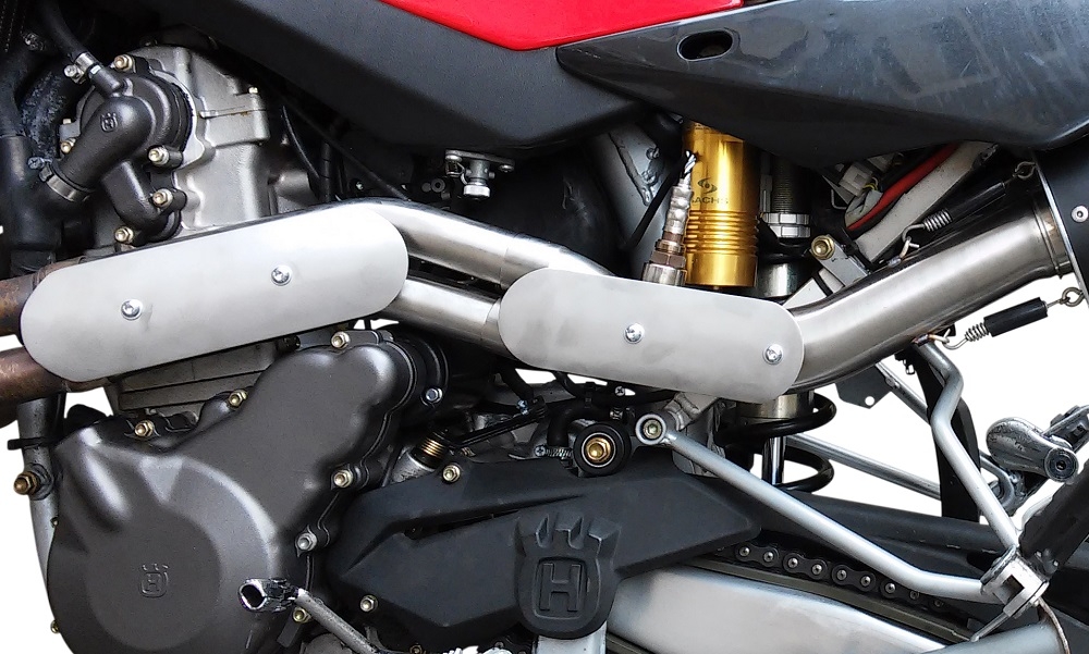 Husqvarna TE 410 E - SM 410 2007-2009, Gpe Ann. Poppy, Mid-Full system exhaust including removable db killer 