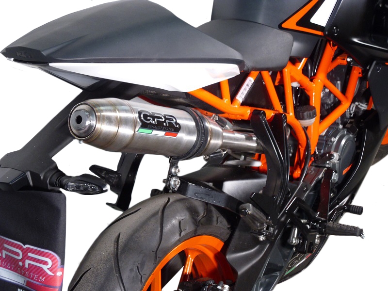 Exhaust compatible with Ktm RC 125 2014-2016, Deeptone Inox, Slip-on exhaust including removable db killer and link pipe 