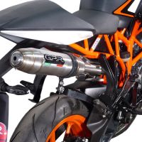 Exhaust compatible with Ktm RC 125 2014-2016, Deeptone Inox, Slip-on exhaust including removable db killer and link pipe 