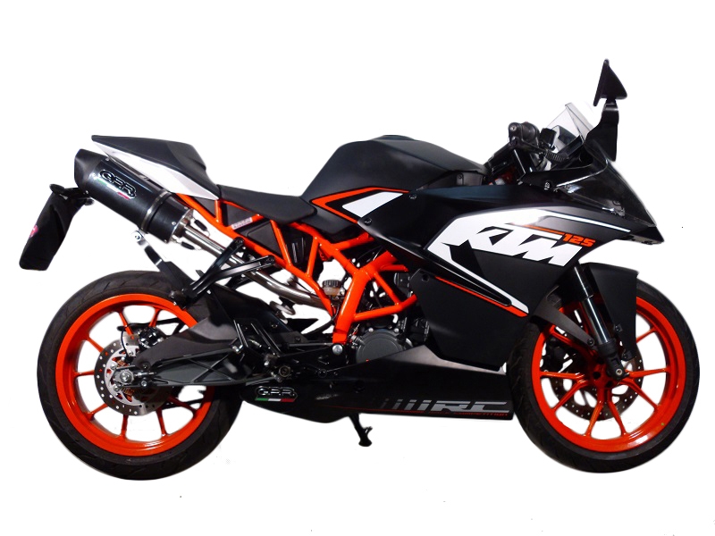 Exhaust compatible with Ktm RC 200 2014-2021, Furore Nero, Slip-on exhaust including link pipe 