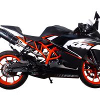 Exhaust compatible with Ktm RC 200 2014-2021, Furore Nero, Slip-on exhaust including link pipe 