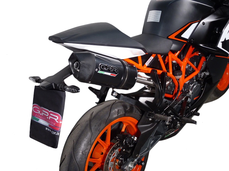 Exhaust compatible with Ktm RC 125 2014-2016, Deeptone Inox, Slip-on exhaust including link pipe 