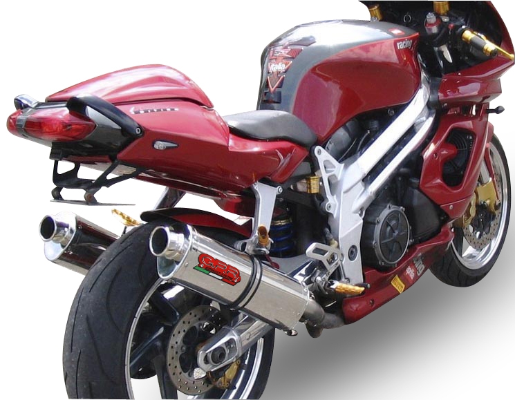 Exhaust compatible with Aprilia Rsv 1000 R Factory 2004-2005, Trioval, Dual slip-on including removable db killers and link pipes, EPA-compliant 