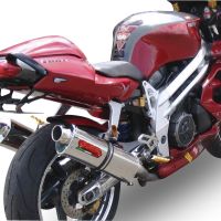 Exhaust compatible with Aprilia Rsv 1000 R Factory 2004-2005, Trioval, Dual slip-on including removable db killers and link pipes, EPA-compliant 
