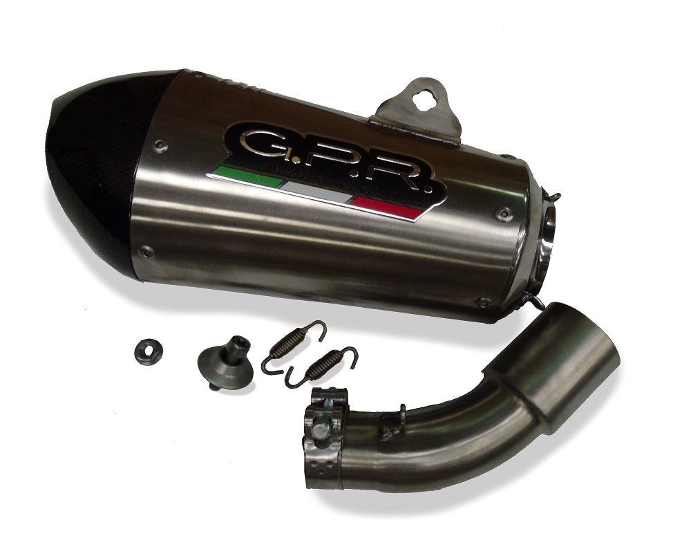 Exhaust compatible with Bmw C650GT 2012-2015, Gpe Ann. titanium, Slip-on exhaust including removable db killer and link pipe 