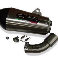 Exhaust compatible with Bmw C650GT 2012-2015, Gpe Ann. titanium, Slip-on exhaust including removable db killer and link pipe 