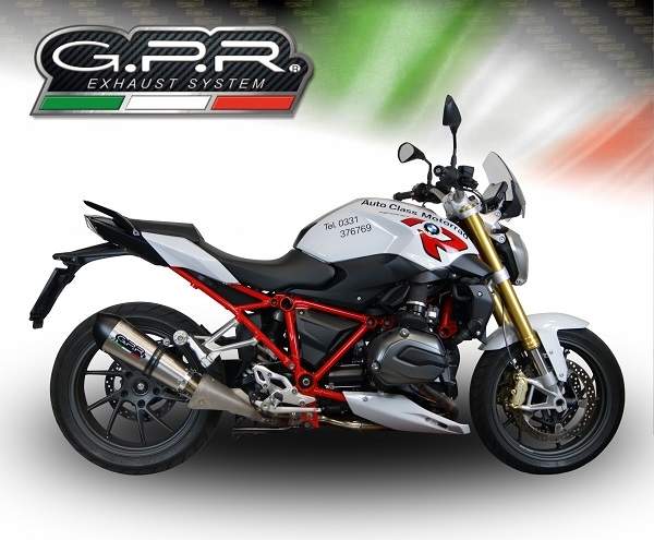 Exhaust compatible with Bmw R1200R LC 2017-2019, GP Evo4 Titanium, Slip-on exhaust including removable db killer and link pipe 