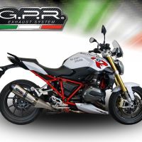 Exhaust compatible with Bmw R1200R LC 2017-2019, GP Evo4 Titanium, Slip-on exhaust including removable db killer and link pipe 