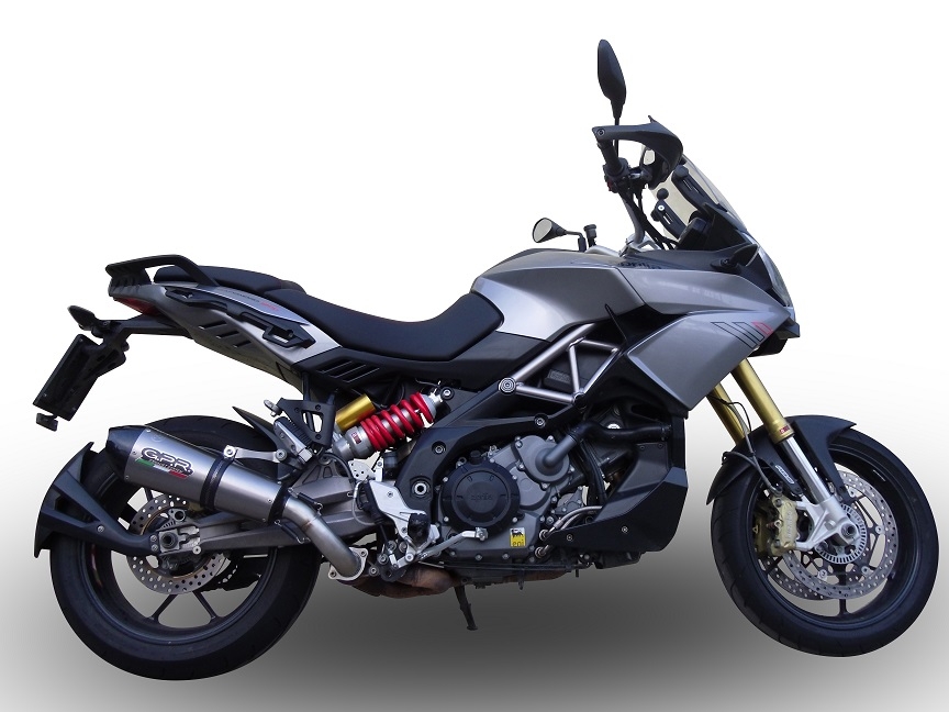 Exhaust compatible with Aprilia Caponord 1200 2013-2016, Gpe Ann. titanium, Slip-on exhaust including removable db killer and link pipe 