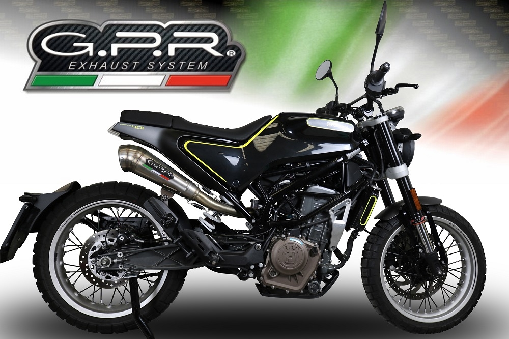 GPR exhaust compatible with  Husqvarna Vitpilen 401 2018-2019, Powercone Evo, Slip-on exhaust including removable db killer, link pipe and catalyst,  EPA-compliant 