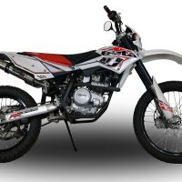 Exhaust compatible with Beta RR 125 Enduro Lc 4t 2010-2018, Deeptone Inox, Slip-on exhaust including removable db killer and link pipe, EPA-compliant 
