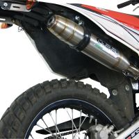 Exhaust compatible with Beta RR 125 Enduro Lc 4t 2010-2018, Deeptone Inox, Slip-on exhaust including removable db killer and link pipe, EPA-compliant 